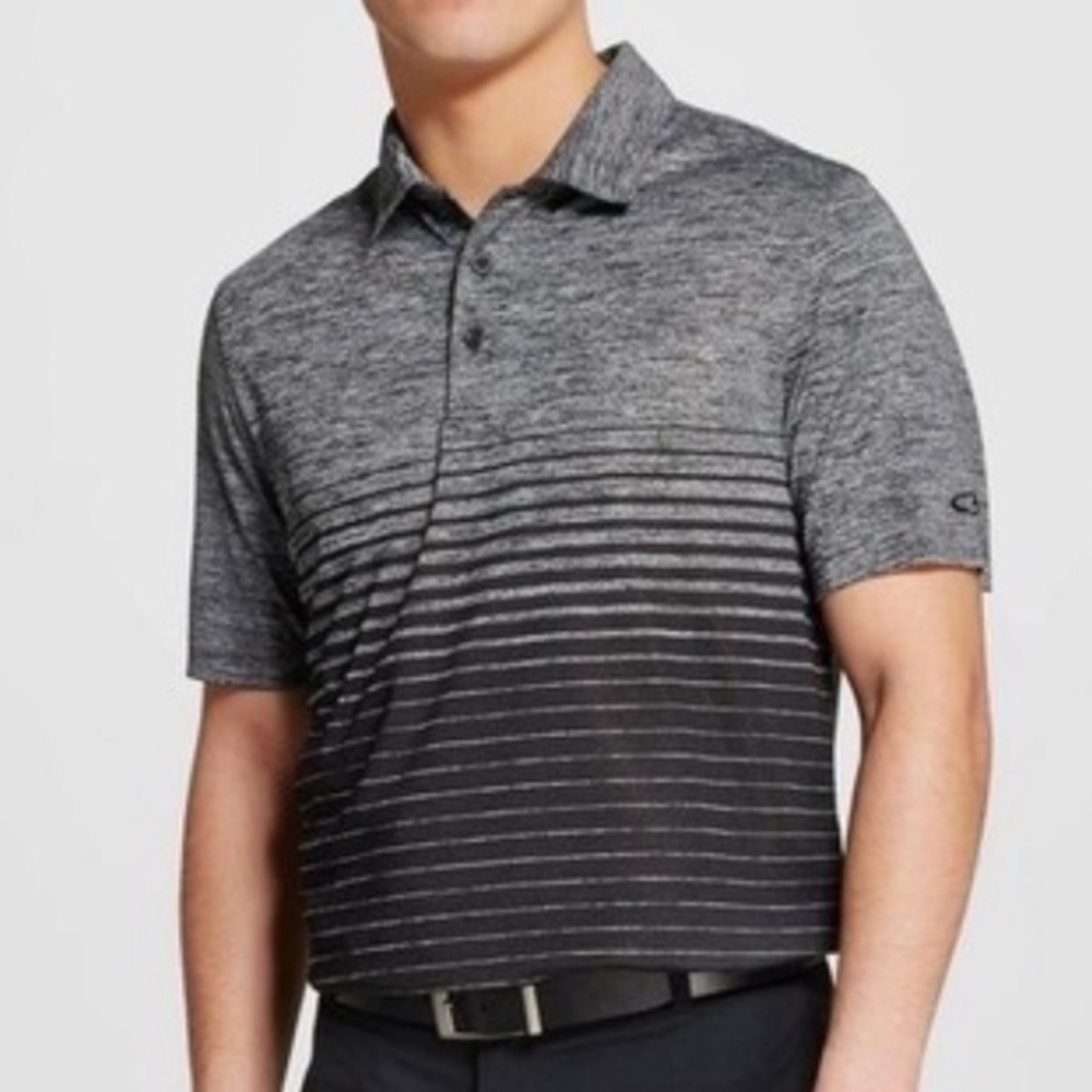 C9 by Champion Heathered Gray to Black Striped Polo